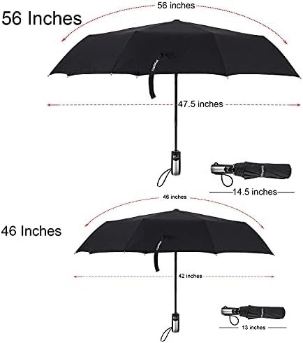 TradMall 3 Pack Travel Umbrella Windproof Portable 46/56 Inches Large Canopy Auto Open & Close - Image 3