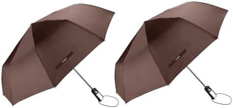 TradMall 2 Pack Travel Umbrella Windproof 46/56 Inches Large Canopy Reinforced Fiberglass Ribs Auto Open & Close - Image 2