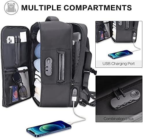 Travel Backpack for Traveling on Airplane, Airline Approved 18x14x8 Travel Backpack for Men & Women, Carry On Luggage Suitcase Backpack - Image 5