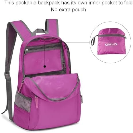 G4Free 20L Lightweight Packable Backpack Travel Hiking Daypack Foldable Backpack for Men Women - Image 7