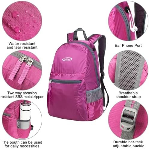 G4Free 20L Lightweight Packable Backpack Travel Hiking Daypack Foldable Backpack for Men Women - Image 5