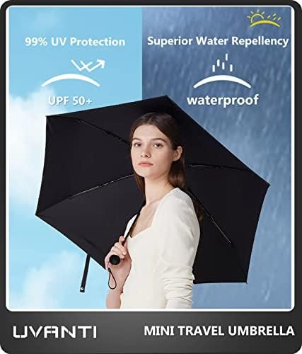 Umbrella Small Mini Umbrella with Case - Light Folding Compact Travel Umbrella Lightweight Portable Parasol for Backpack Purse - Sun & Rain Pocket UV Umbrellas for Kids Girls Boys Women - Image 2