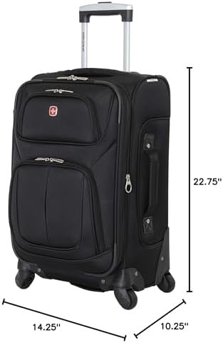 SwissGear Sion Softside Expandable Luggage, Black, Carry-On 21-Inch - Image 9