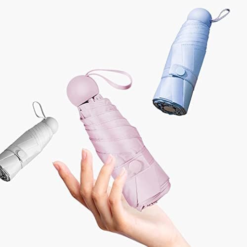 Travel Umbrella, Small Compact Portable Umbrella for Sun and Rain, Windproof Parasol with 99% UV Protection, Bag Pocket Lightweight Mini Umbrella with Case for Women Men, Light Pink - Image 4