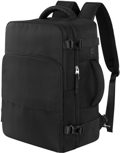Hanples Unisex Laptop Backpack, Black, 16 Inch Laptop and iPad Compartment, Suitable for Air Travel