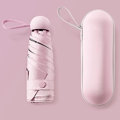 Travel Umbrella, Small Compact Portable Umbrella for Sun and Rain, Windproof Parasol with 99% UV Protection, Bag Pocket Lightweight Mini Umbrella with Case for Women Men, Light Pink - Image 8
