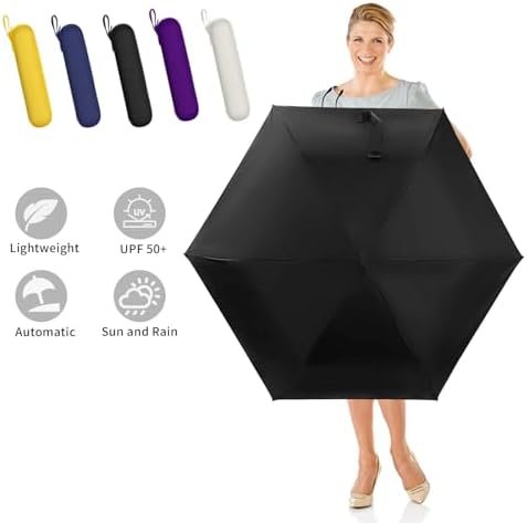 GAOYAING Small Mini Umbrella For Travel With Case, Automatic Compact UV Umbrella Protection Sun, Lightweight Portable Parasol Sun&Rain Umbrellas - Image 6