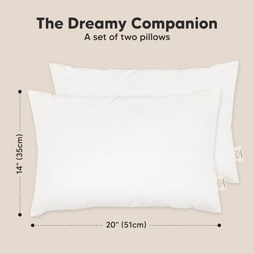 2-Pack Toddler Pillow - Soft Organic Cotton Toddler Pillows for Sleeping - 14X20 Jumbo Pillow for Kids - Kids Pillows for Sleeping - Kids Pillow for Travel, School, Nap, Age 2 to 5 (Soft White) - Image 3