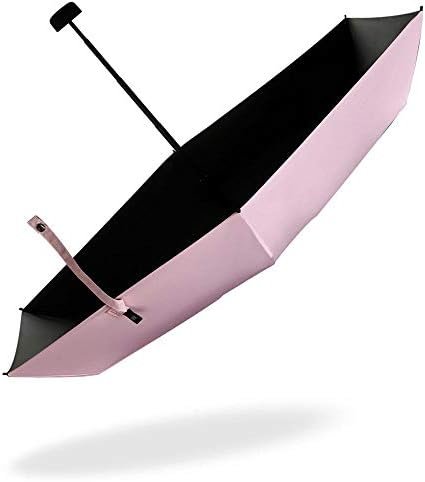Upgraded Mini Travel Sun Rain Windproof Umbrella - Lightweight Compact Portable Parasol Outdoor UV Folding Umbrellas for Men Women Kids (Pink) - Image 3