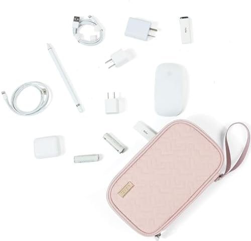 NISHEL Travel Cord Organizer Case, Double Layers Tech Electronic Case, Travel Essentials for Charger, Cable, Phone, Flash drive, Pink - Image 5
