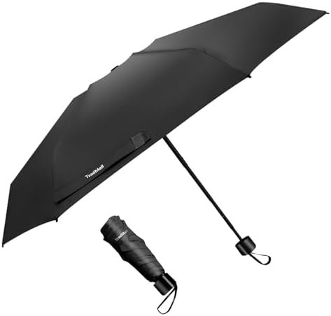 TradMall Mini Travel Umbrella, Portable Lightweight Compact Parasol with 95% UV Protection for Sun & Rain