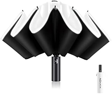 XIXVON Umbrella Pro | UPF 50+ 99% UV Protection, Reflective Safety Strip, Sturdy Windproof, Travel Portable, Automatic | Reverse Folding Umbrella