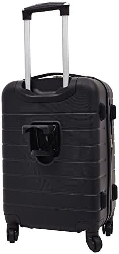 Wrangler Smart Luggage Set with Cup Holder, USB Port and Phone Holder, Black, 2 Piece Set - Image 3