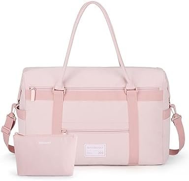 BAGSMART Travel Duffle Bag for Women, Multi Pockets Carry On Weekender Overnight Bag, Large Travel Tote Bag for Personal Items, Pink - Image 8