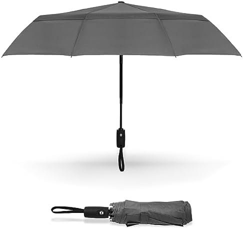 Portable Travel Umbrella: Windproof, Compact, and Folding Design - Heavy Duty, Automatic Open Close, Collapsible - Rain & Wind Resistant - Ideal for Car, Backpack, Men, Women. (42in/46in)
