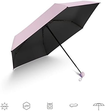 Travel Umbrella, Small Compact Portable Umbrella for Sun and Rain, Windproof Parasol with 99% UV Protection, Bag Pocket Lightweight Mini Umbrella with Case for Women Men, Light Pink - Image 7