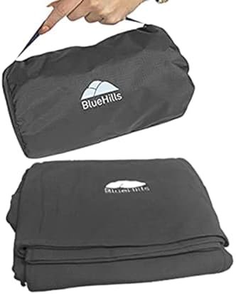 BlueHills Ultra Compact Travel Blanket Pillow in Portable Bag Case Soft 70 X 56 with Strap Backpack Clip Premium Cozy Soft Compact Pack Large Blanket for Airplane Flight Layover Grey - Gray C002