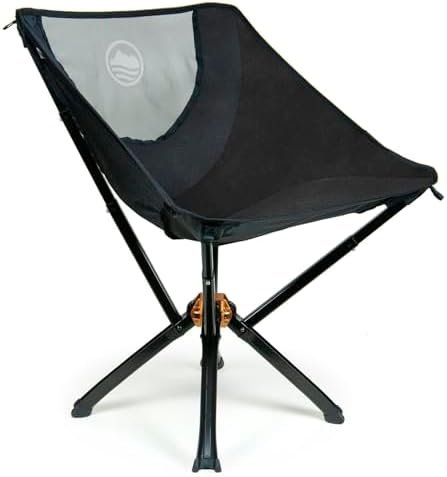 CLIQ Portable Camping Chair - Collapses to Size of Water Bottle - Lightweight Folding Chair for Camping - Outdoor Chair Supports 300 Lbs - Camp Chair Outdoor Adventures, Black