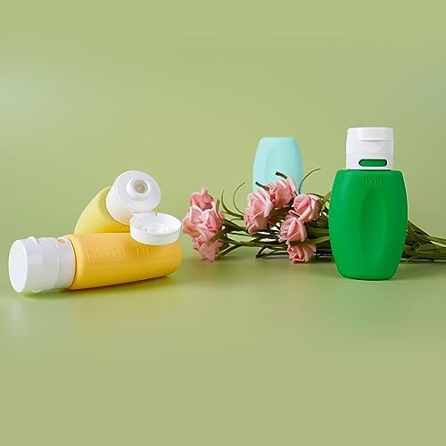 JaneJu Travel Bottles for Toiletries, TSA Approved 3oz 4 Pack Travel Size Containers, Refillable Leak Proof BPA Free Silicone Squeezable Travel Accessories for Shampoo Conditioner Lotion - Image 8