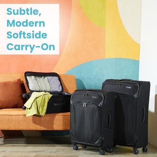 AMERICAN TOURISTER 4 KIX 2.0 Softside Expandable Luggage, Black, 20 Spinner - Image 2