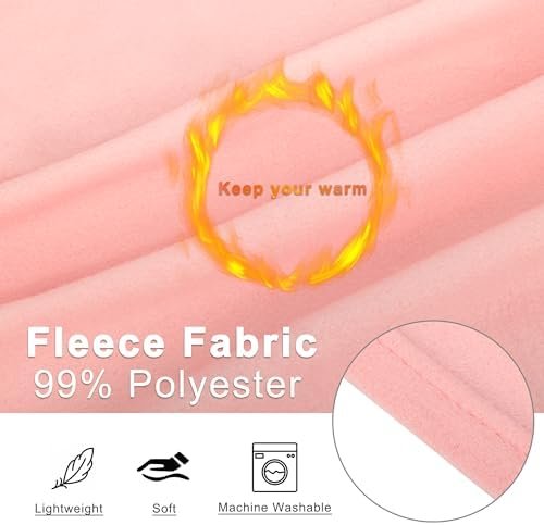 Travel Blanket Airplane Compact with Bag Throw Blankets with Sleep Masks, Earplugs, and Storage Bags for Camping Home Office 50" x 60" 2-Pack Pink - Image 2