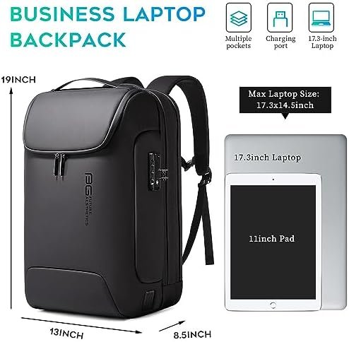 BANGE Men's Anti-Theft Backpack,Waterproof Fashion Travel Backpacks,High Tech Backpack with USB3.0 Charging Port,Business Laptop Backpack Fits 17.3 Inch Notebook… - Image 4