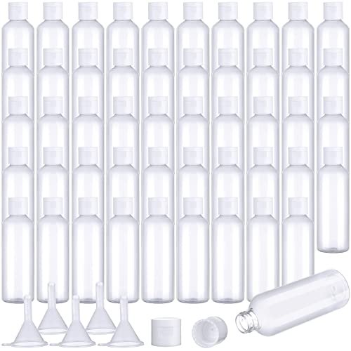 100 Pcs 3.4oz Small Travel Bottles Plastic Empty Squeeze Bottle Transparent Refillable Shampoo Travel Container with 5 Funnel for Liquids Cream Travel Size Liquid Cosmetics(Clear) - Image 8
