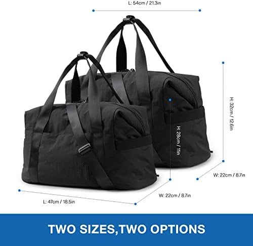 BAGSMART Gym Bag for Women, Carry on Weekender Overnight Bag, Travel Duffel Bags with Trolley Sleeve, Personal Item Travel Bag Tote Bag Workout Dance Bag, Black-Medium - Image 6