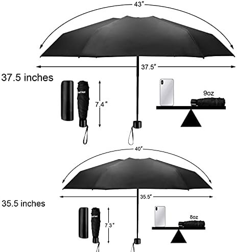 TradMall Mini Travel Umbrella, Portable Lightweight Compact Parasol with 95% UV Protection for Sun & Rain - Image 3