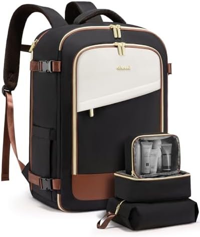 LOVEVOOK Travel Backpack for Women, 40L Carry On Backpack Flight Approved, Large Personal Item Bag Fits 17 inch Laptop, TSA Approved Luggage with 3 Packing Cubes,Waterproof Weekender Gym Backpack