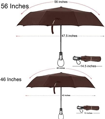 TradMall 2 Pack Travel Umbrella Windproof 46/56 Inches Large Canopy Reinforced Fiberglass Ribs Auto Open & Close - Image 3