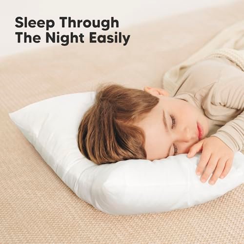 2-Pack Toddler Pillow - Soft Organic Cotton Toddler Pillows for Sleeping - 14X20 Jumbo Pillow for Kids - Kids Pillows for Sleeping - Kids Pillow for Travel, School, Nap, Age 2 to 5 (Soft White) - Image 7