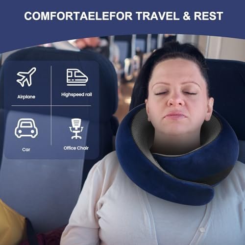 2024 New Memory Foam Travel Pillow for Airplanes,Neck Pillow for Traveling,Neck Plus Travel Pillow,Wander Neck Plus Travel Neck Pillow - Image 4