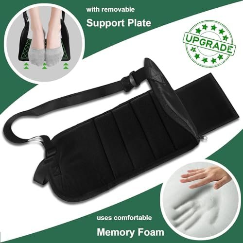 Airplane Foot Rest, Memory Foam Foot Hammock with Support Portable Travel Essentials, Under Desk Footrest/Long Flight Accessories to Relax Feet and Leg - Image 2