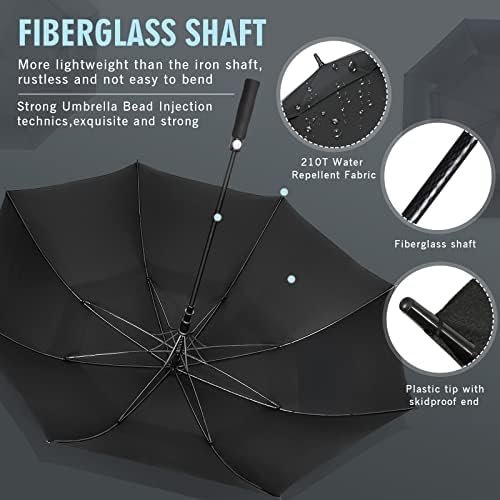 ZOMAKE Golf Umbrella 54/62/68 Inch, Large Windproof Umbrellas Automatic Open Oversize Rain Umbrella with Double Canopy for Men - Vented Stick Umbrellas - Image 6