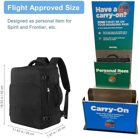 Hanples Unisex Laptop Backpack, Black, 16 Inch Laptop and iPad Compartment, Suitable for Air Travel - Image 3