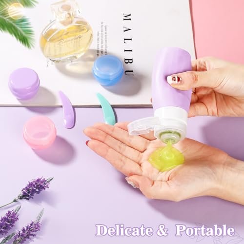 16 Pcs Silicone Bottles Set, Leak-Proof Design, Travel Size, TSA Approved for Toiletries, Portable Containers and Best Gifts for Women (BPA Free) - Image 3