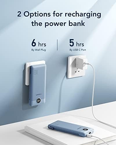 VEGER Portable Charger for iPhone Built in Cables and Wall Plug, 10000mah Slim Fast Charging USB C Power Bank, Travel Essential Battery Pack Compatible with iPhone, iPad, Samsung More Devices(Black) - Image 5