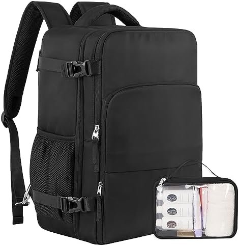 Travel Backpack for Men Women, Personal Item Travel Bag with Multi-Pockets, Airline Approved Carry on Backpack Fits 16inch Laptop, Waterproof Casual Backpack for College,Travel, Work
