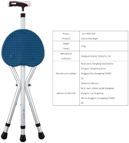 Hold 440 lbs Folding Canes with Seat Walking Stick Height Adjustment Cane Seat Capacity Frosted Handle with Magnetic Therapy Stone Massage Crutches Stool - Image 8