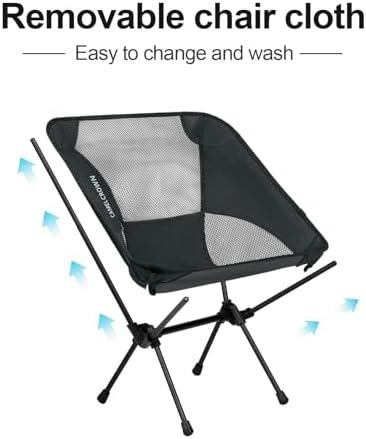 CAMEL CROWN Portable Camping Chair Lightweight Compact Folding Chair Mesh for Outdoor Camp Travel Beach Picnic Festival Hiking Backpacking Black - Image 5