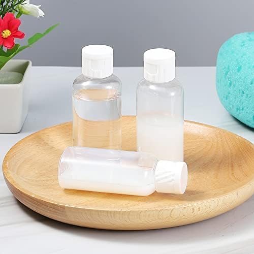 100 Pack 1.7oz Plastic Empty Bottles with Flip Cap Small Travel Size Bottles Hand Sanitizer Bottles Refillable Travel Container for Shampoo Body Soap Lotions Baby Shower (Clear) - Image 3