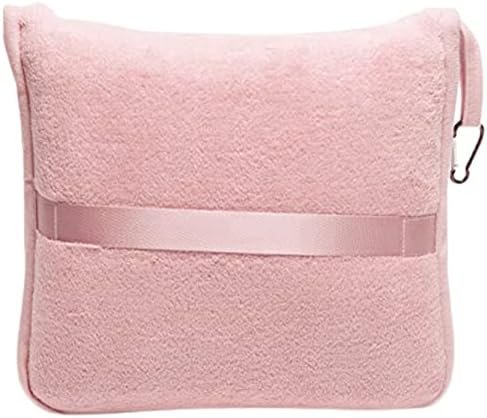 BlueHills Premium Soft Long Travel Blanket Pillow for Tall Airplane Flight Blanket 70 X48 inch Throw in Soft Bag case with Hand Luggage Belt & Backpack Clip Compact Pack Large Blanket Pink T055 - Image 9