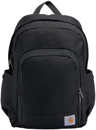 Carhartt 25L Classic Backpack, Durable Water-Resistant Pack W/ 15" Laptop Sleeve and Multiple Organizational Compartments, Black, PFAS Free