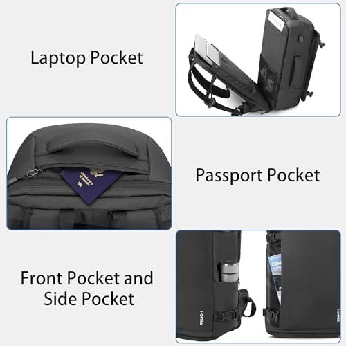 HOMIEE Travel Backpack 40L TSA Friendly Flight Approved Carry-on Luggage, Waterproof Business Computer Backpack Fits 17.3 Inch Laptop, Lightweight Weekender Bag with Shoe Compartment - Image 3