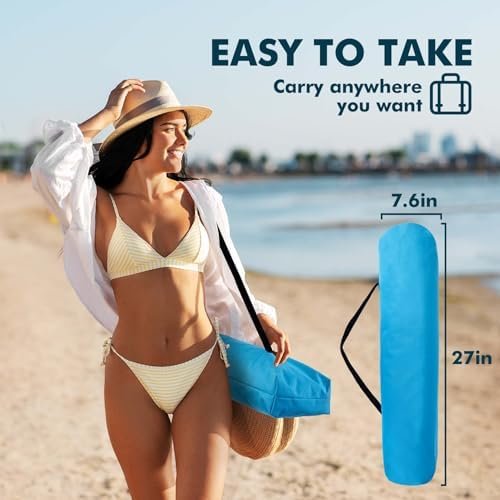 AKSOUL Folding Beach Chair for Adults: Low/High Back Chairs with Carry Bag - Extra Wide Seat Chair with Comfortable Pillow & Storage Pocket (1 Pack & 2 Pack, Blue) - Image 2