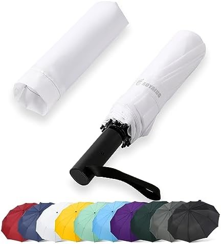 GAOYAING Windproof Travel Compact Umbrella Automatic Umbrellas for Rain Compact Folding Umbrella Portable Windproof Umbrellas for Men Women Teenage With Case(BLACK & WHITE) - Image 3