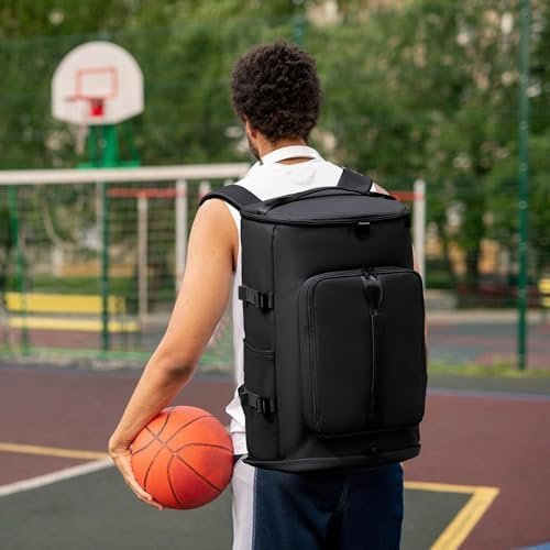 Gym Bag for Men and Women Sports Duffle Bag Travel Backpack Weekender Overnight Bag with Shoes Compartment and Wet Pocket Black - MIYCOO - Image 7