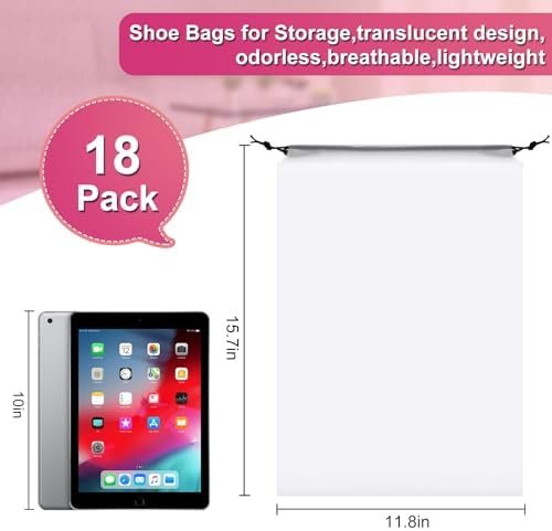 vivinin 18 Pack Shoe Bags for Travel, 11.8in x 15.7in Travel Shoe Bags for Packing, Travel Bag for Shoes, Storage Bags Travel Essentials for Men and Women - Image 2