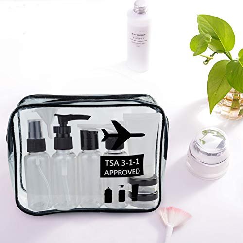 Travel Bottles and TSA Approved Toiletry Bag, Clear Quart Size with Leak-Proof Travel Containers Set Makeup Bag Accessories for Liquids Carry-On Luggage Compliant for Airplaine - Image 5